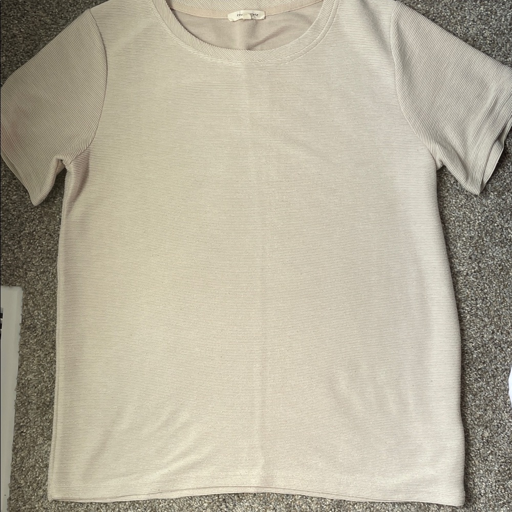 Tea n Rose Cream Ribbed Knit Top